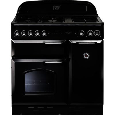 Rangemaster Classic 90cm LPG Gas 74050 Range Cooker in Black with Chrome Trim and FSD Hob